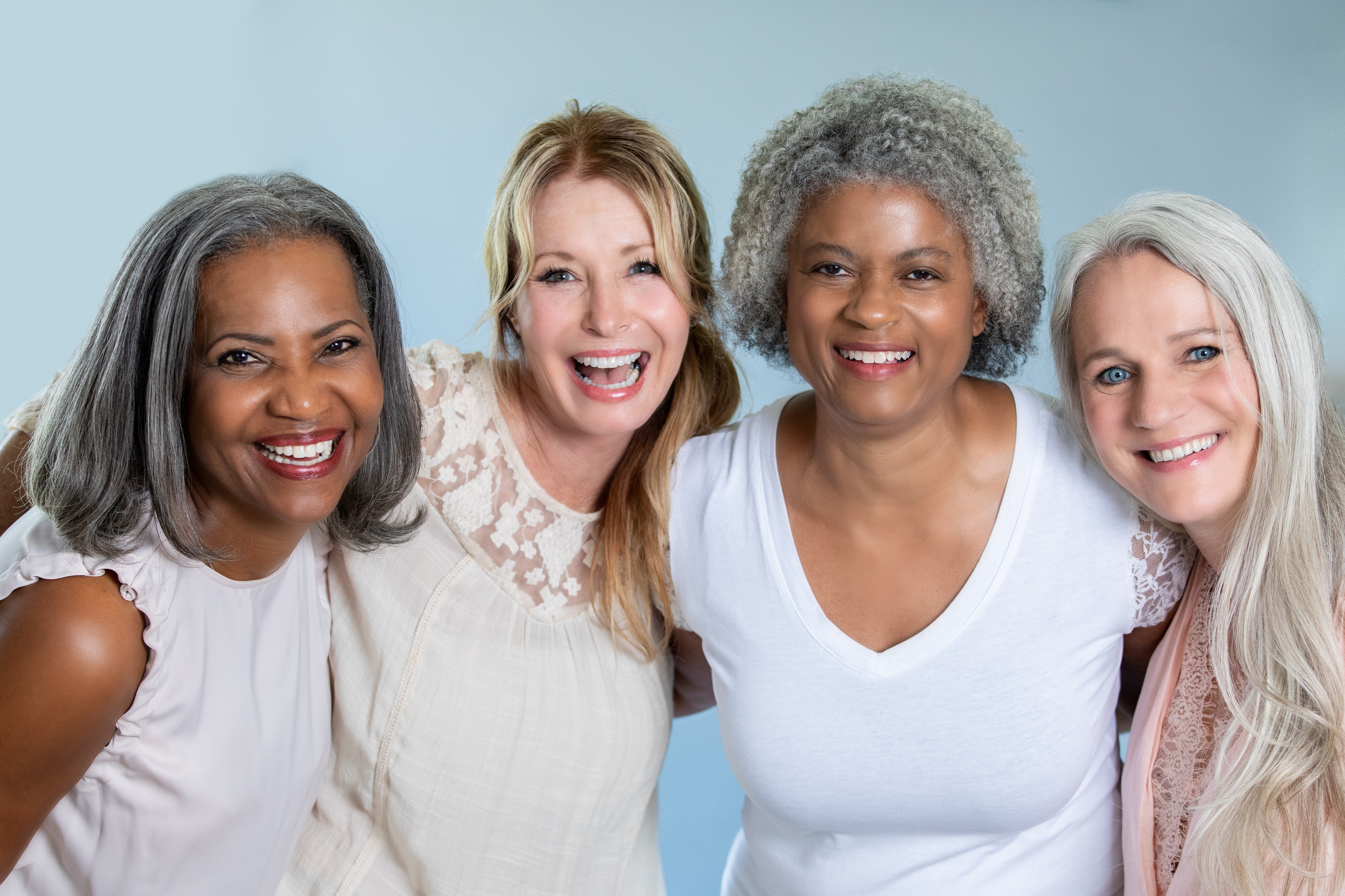 Portrait of beautiful senior women with gray hair