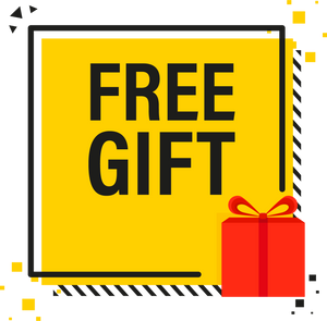 Free Gift yellow banner and tag. Gift box banner.